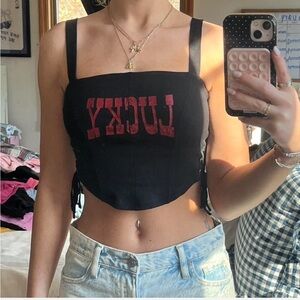 Garage Unlined Lucky Corset Top Size S